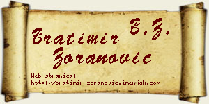 Bratimir Zoranović vizit kartica